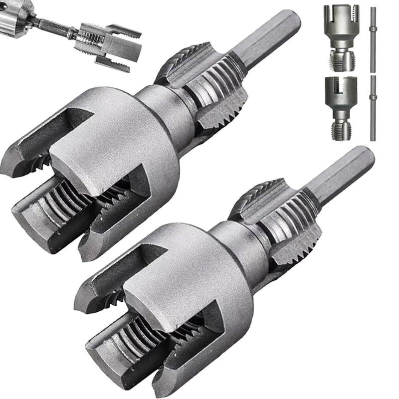 Power Tools Workshop - 1セットパイプねじ切り工具一体型内外管ねじ切り工具電動ドリル対応PVCパイプねじ切りキット