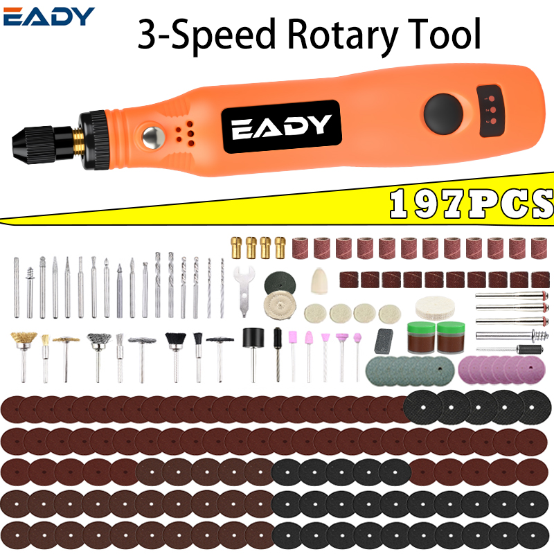 Power Tools Brand - USBコードレス回転工具キット – 金属研磨、模型製作、アクリル彫刻、木工彫刻用のミニ電動ドリル